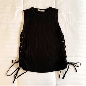 Zara Knit Sleeveless Top in Black Size S